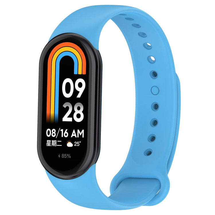 Super Fed Silikone Rem passer til Xiaomi Smart Band 8 - Blå#serie_10