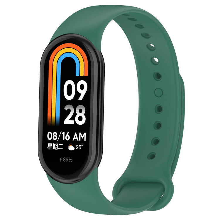 Super Fed Silikone Rem passer til Xiaomi Smart Band 8 - Grøn#serie_7