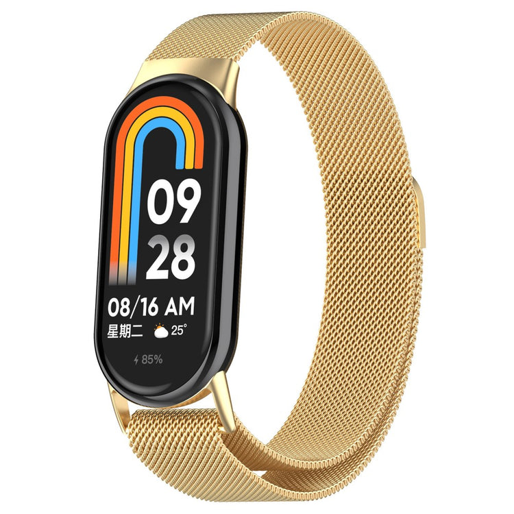 Vildt Nydelig Metal Rem passer til Xiaomi Smart Band 8 - Guld#serie_2