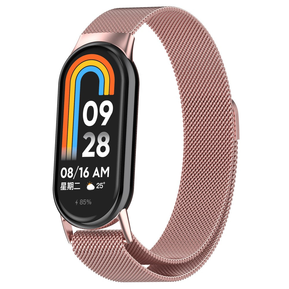 Vildt Nydelig Metal Rem passer til Xiaomi Smart Band 8 - Pink#serie_3