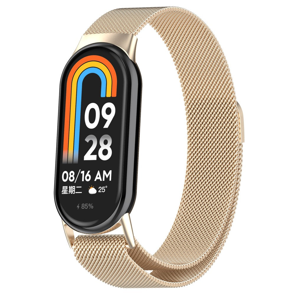 Vildt Nydelig Metal Rem passer til Xiaomi Smart Band 8 - Guld#serie_7