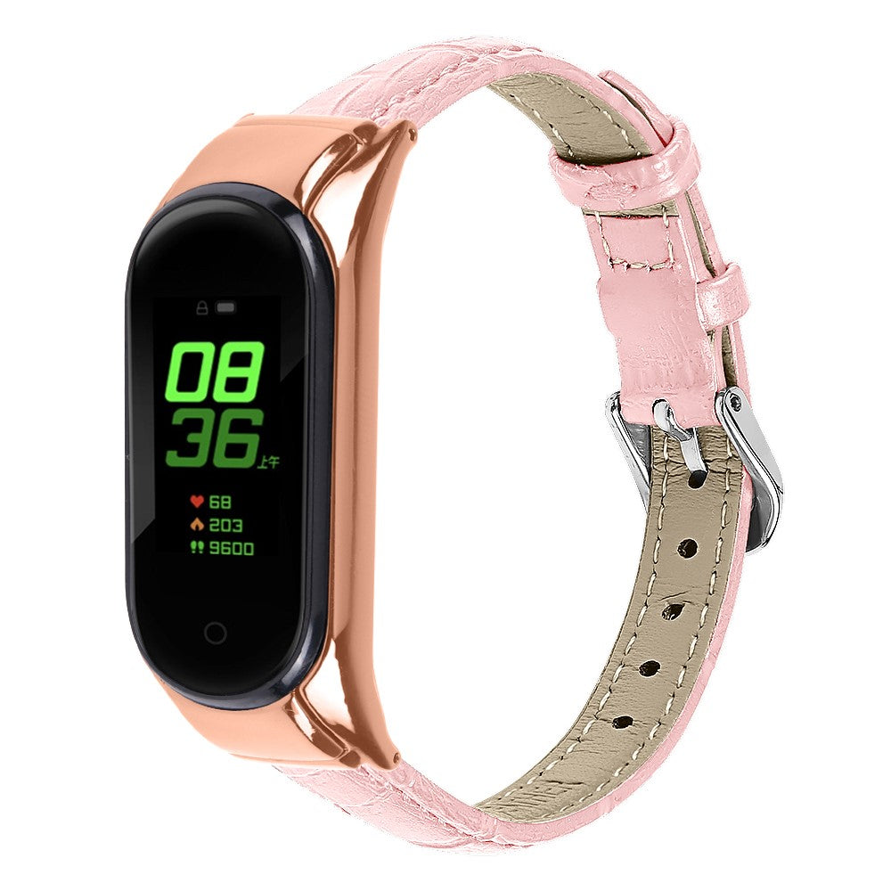 Mega Cool Ægte Læder Rem passer til Xiaomi Smart Band 8 - Pink#serie_2