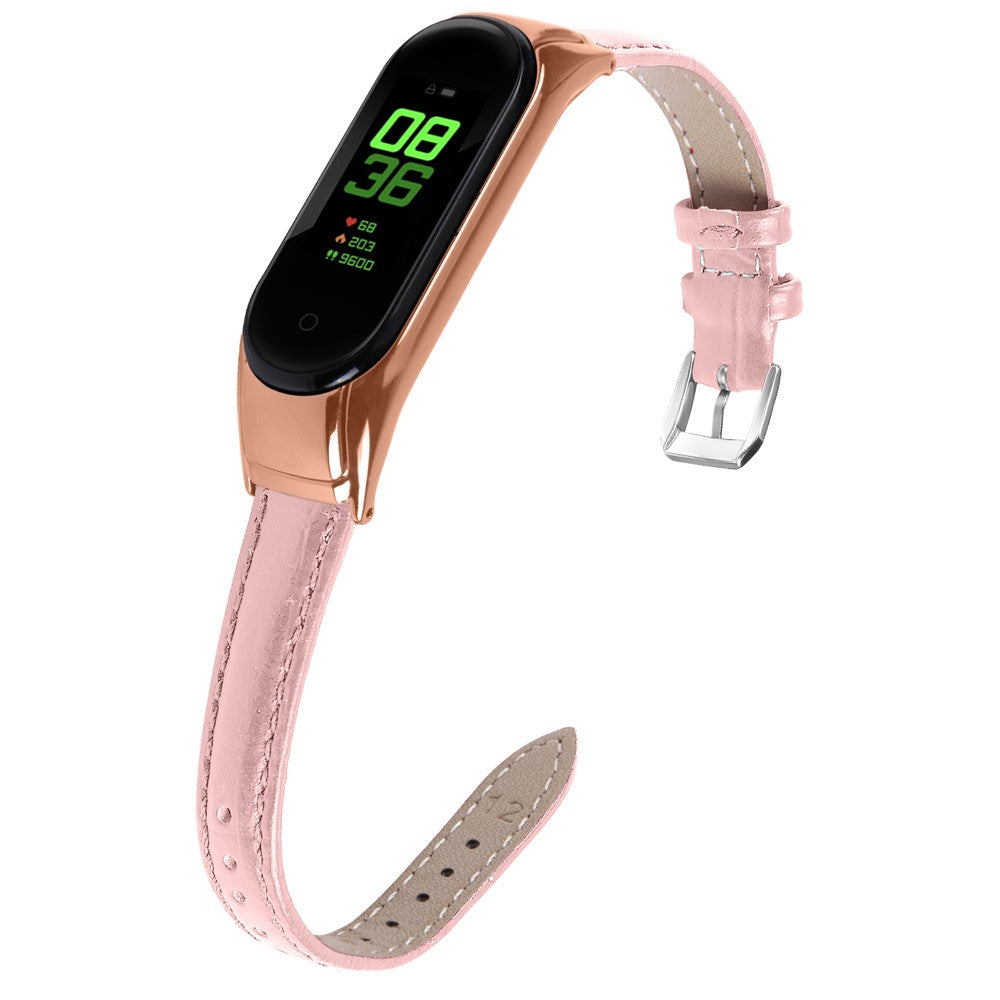 Mega Cool Ægte Læder Rem passer til Xiaomi Smart Band 8 - Pink#serie_2