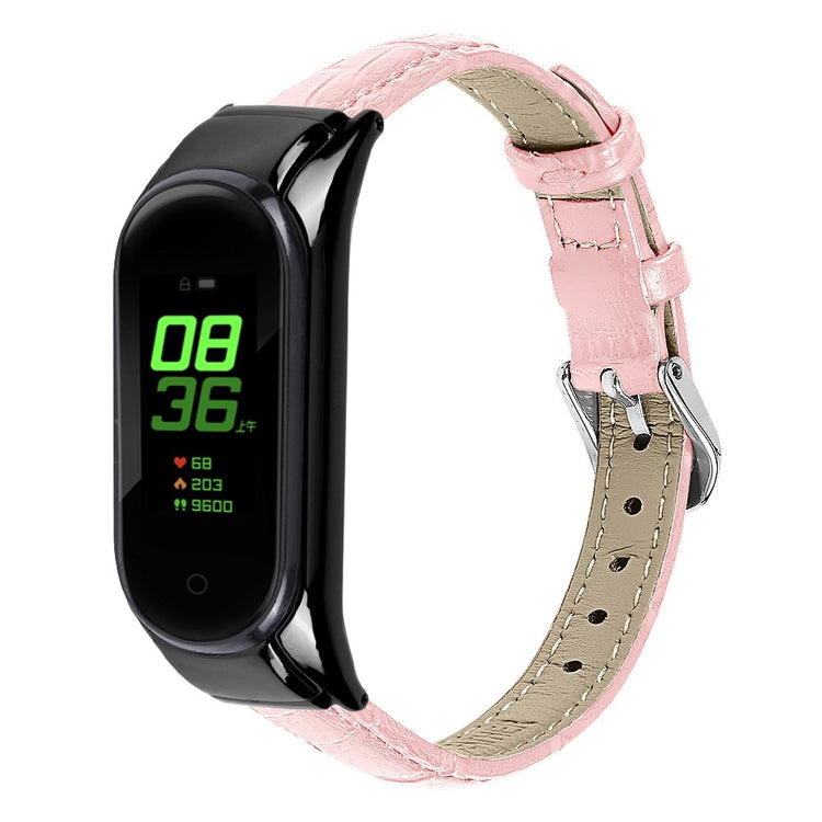 Rigtigt Kønt Ægte Læder Rem passer til Xiaomi Smart Band 8 - Pink#serie_2