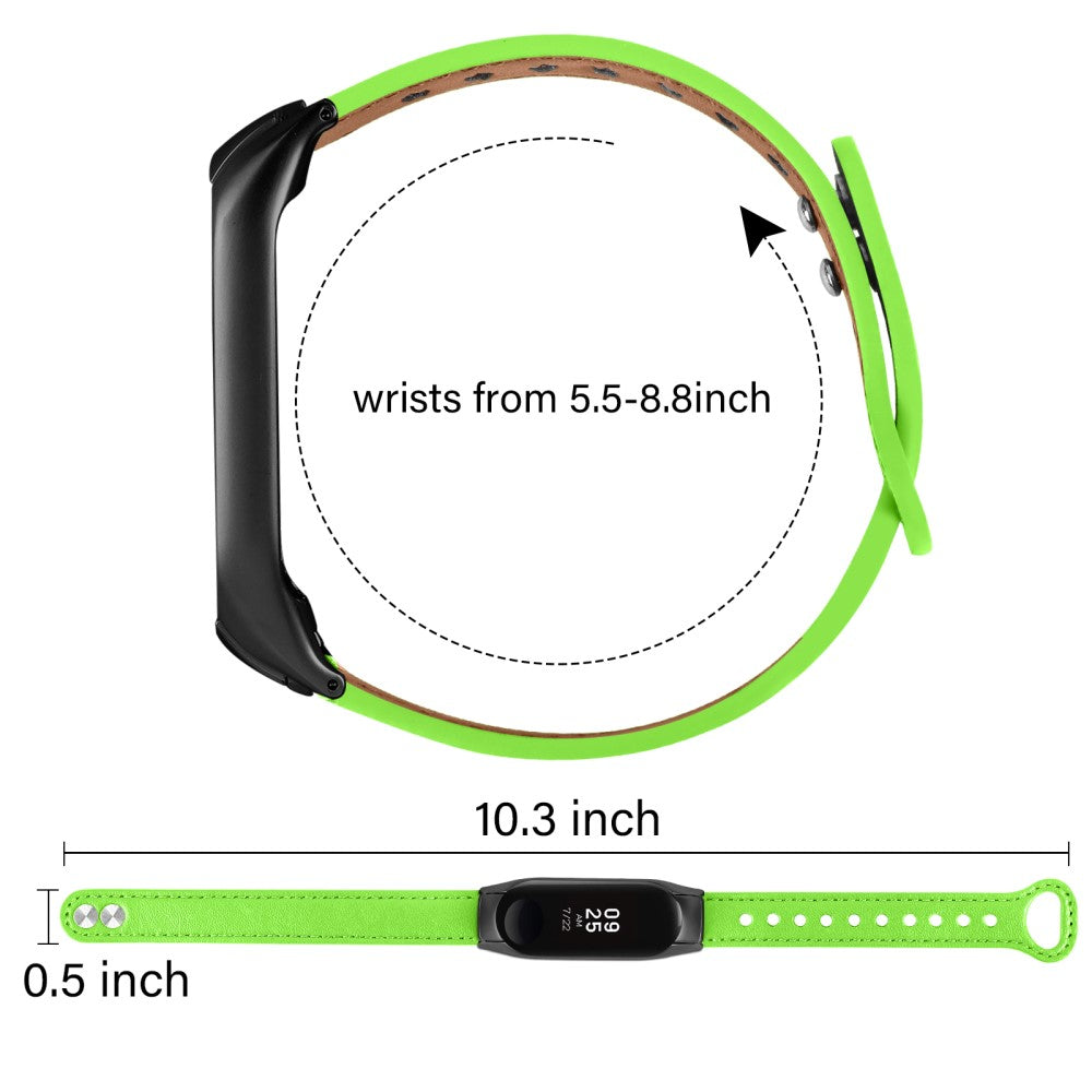 Mega Hårdfør Ægte Læder Rem passer til Xiaomi Smart Band 8 - Grøn#serie_9