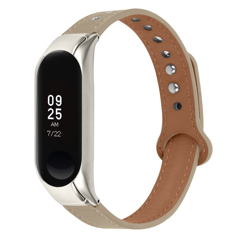 Mega Komfortabel Ægte Læder Rem passer til Xiaomi Smart Band 8 - Brun#serie_3