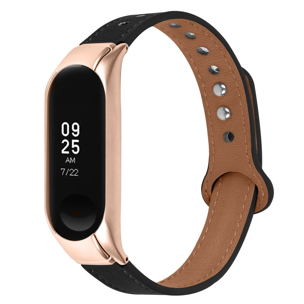 Mega Nydelig Ægte Læder Rem passer til Xiaomi Smart Band 8 - Sort#serie_2