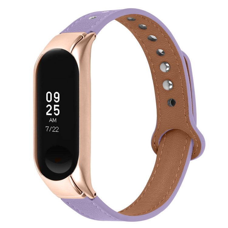 Mega Nydelig Ægte Læder Rem passer til Xiaomi Smart Band 8 - Lilla#serie_6