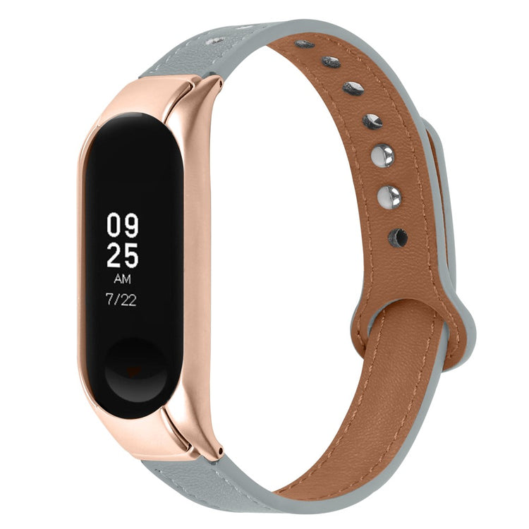 Mega Nydelig Ægte Læder Rem passer til Xiaomi Smart Band 8 - Sølv#serie_8