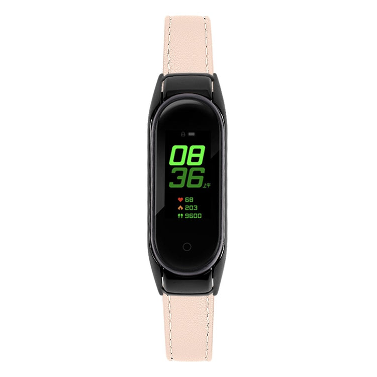 Mega Hårdfør Ægte Læder Rem passer til Xiaomi Smart Band 8 - Beige#serie_10