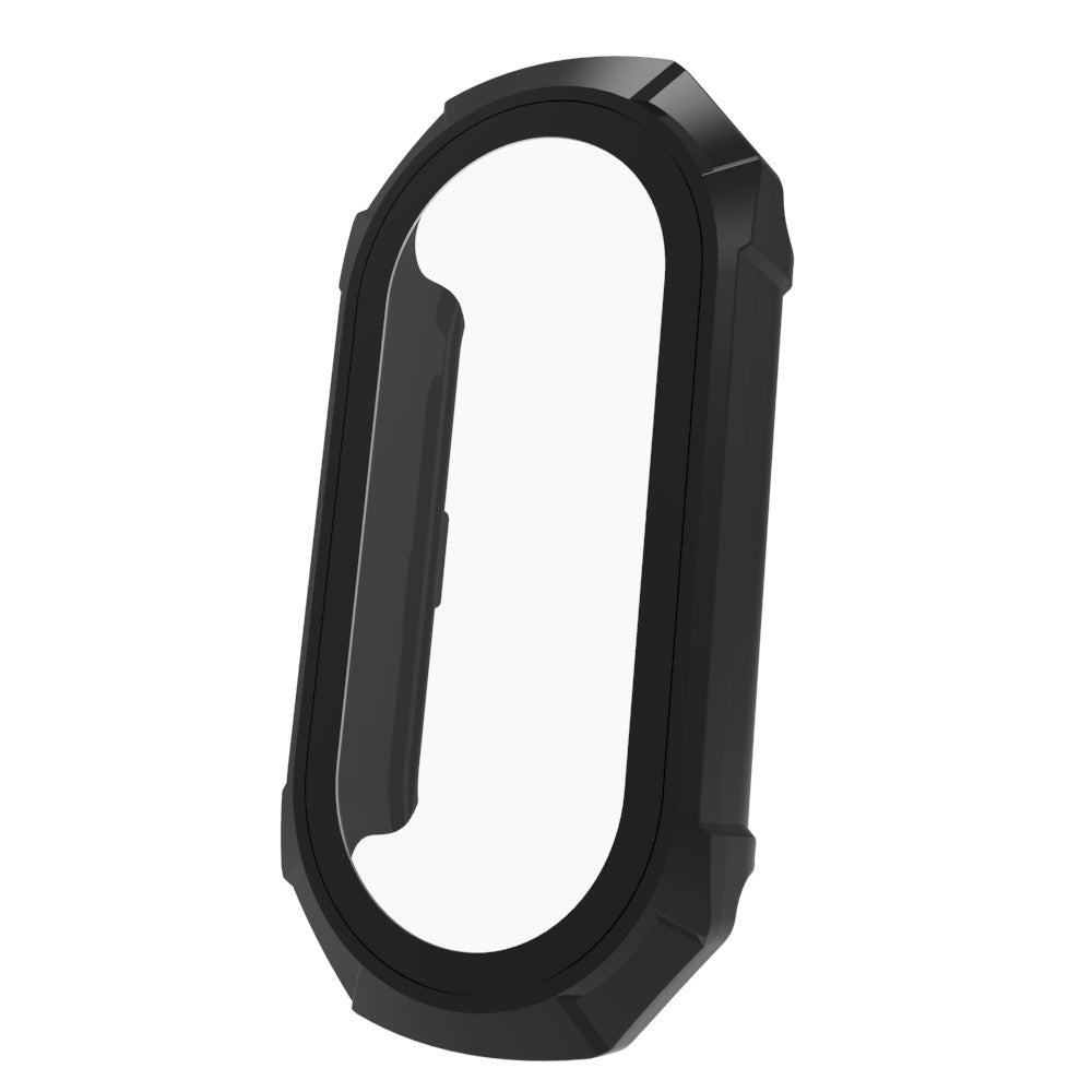 Super Fint Cover med Skærmbeskytter i Plastik og Hærdet Glas passer til Xiaomi Smart Band 8 - Sort#serie_2