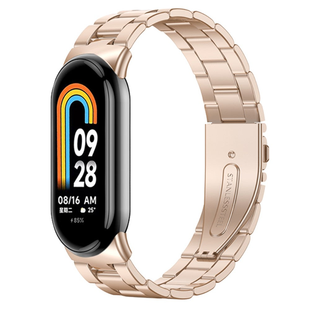 Rigtigt Sejt Metal Rem passer til Xiaomi Smart Band 8 - Pink#serie_4