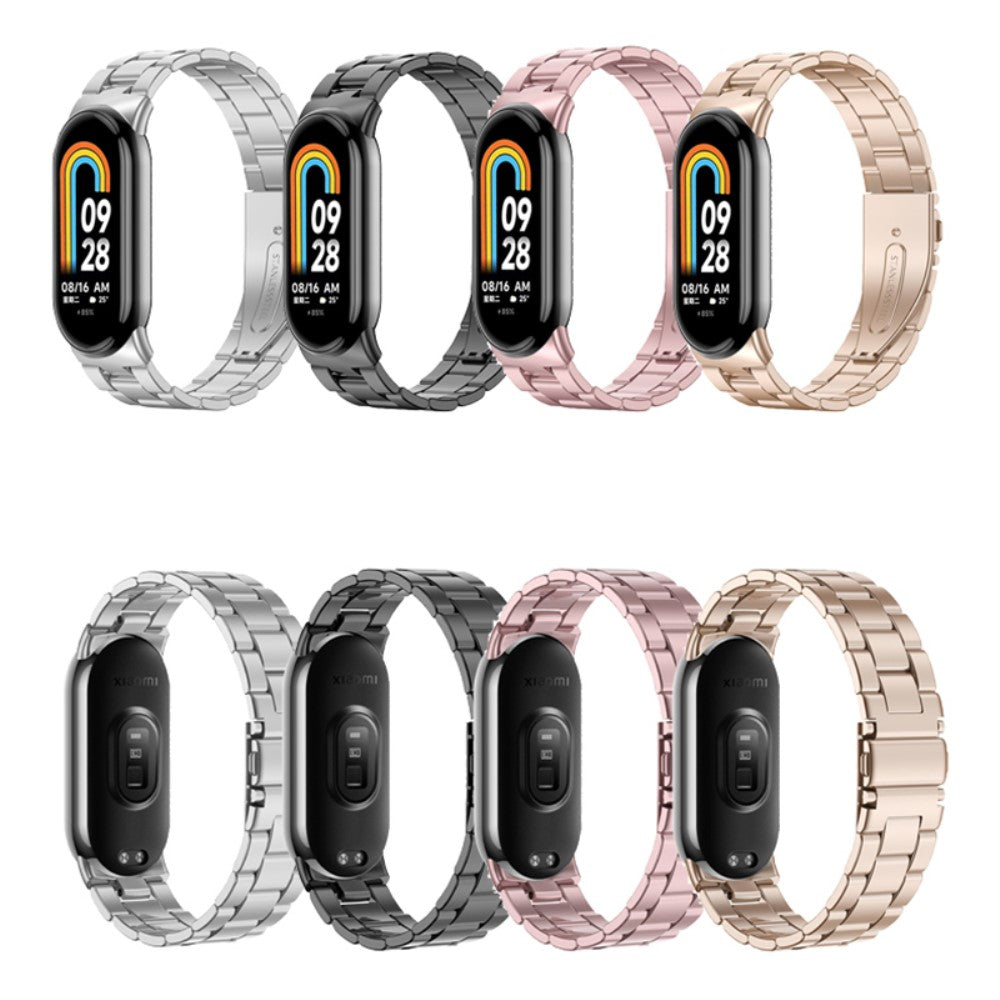 Rigtigt Sejt Metal Rem passer til Xiaomi Smart Band 8 - Pink#serie_4