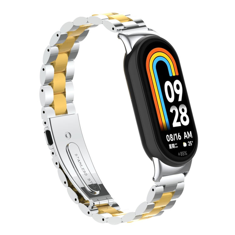 Rigtigt Sejt Metal Rem passer til Xiaomi Smart Band 8 - Guld#serie_8