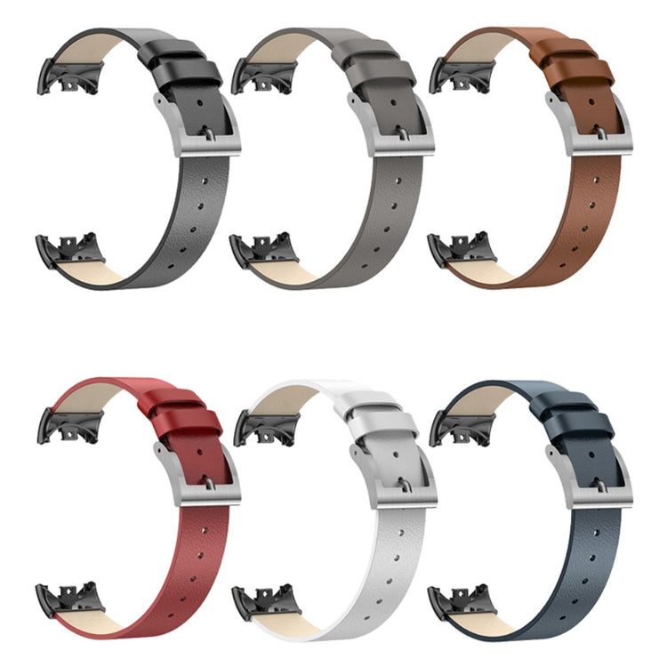 Flot Ægte Læder Rem passer til Xiaomi Smart Band 8 - Sort#serie_3