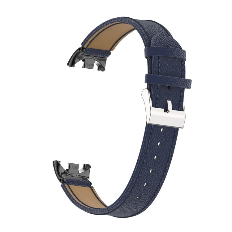 Rigtigt Fed Ægte læder Cover passer til Xiaomi Smart Band 8 - Blå#serie_3