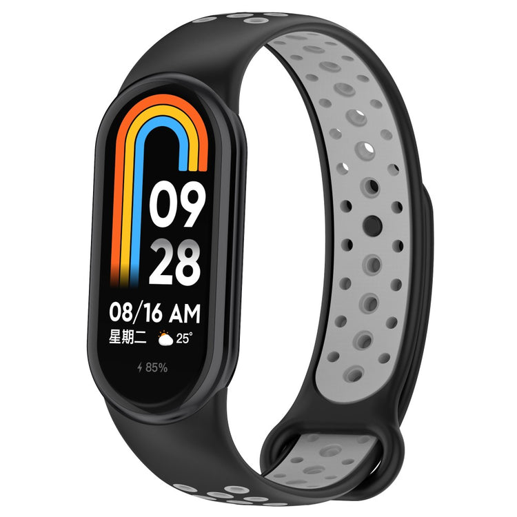 Mega Elegant Silikone Rem passer til Xiaomi Smart Band 8 - Sølv#serie_4