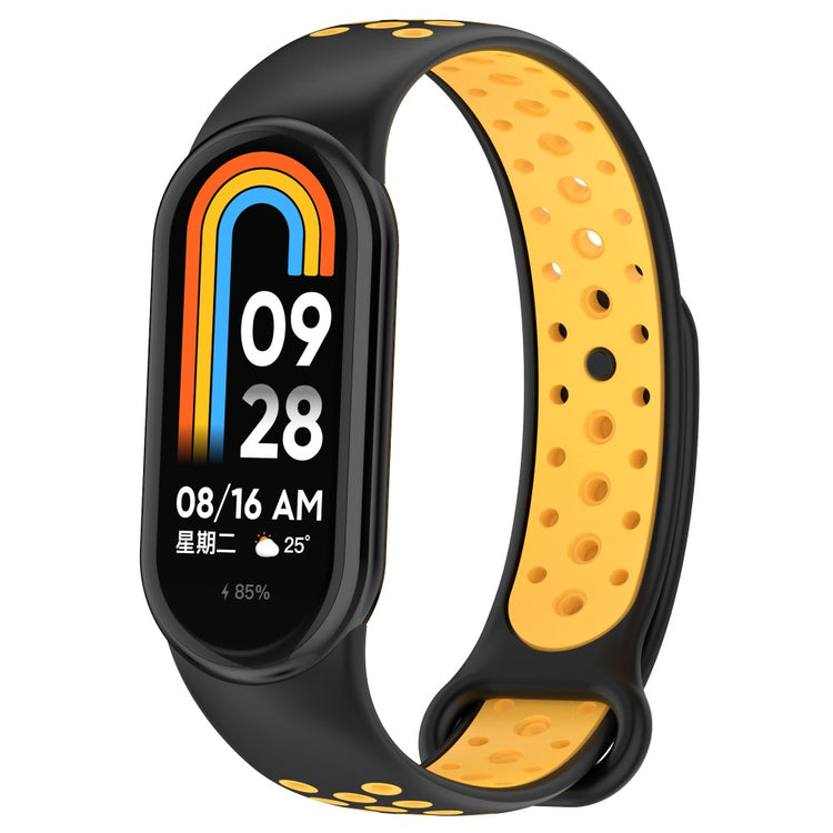 Mega Elegant Silikone Rem passer til Xiaomi Smart Band 8 - Gul#serie_5