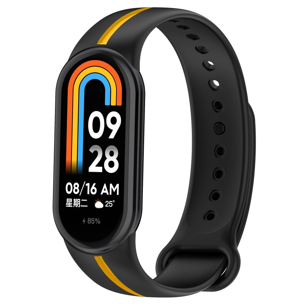 Vildt Flot Silikone Rem passer til Xiaomi Smart Band 8 - Sort#serie_4