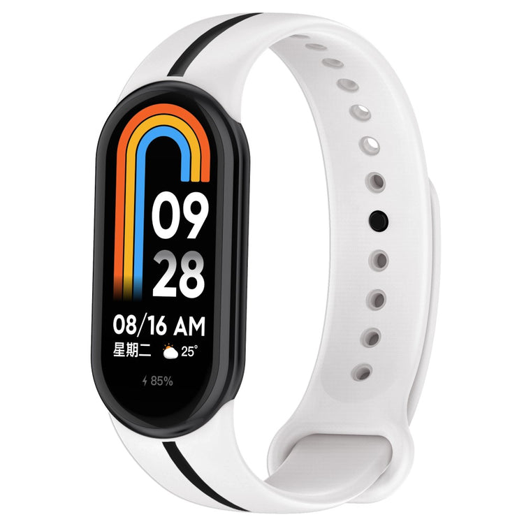 Vildt Flot Silikone Rem passer til Xiaomi Smart Band 8 - Hvid#serie_6