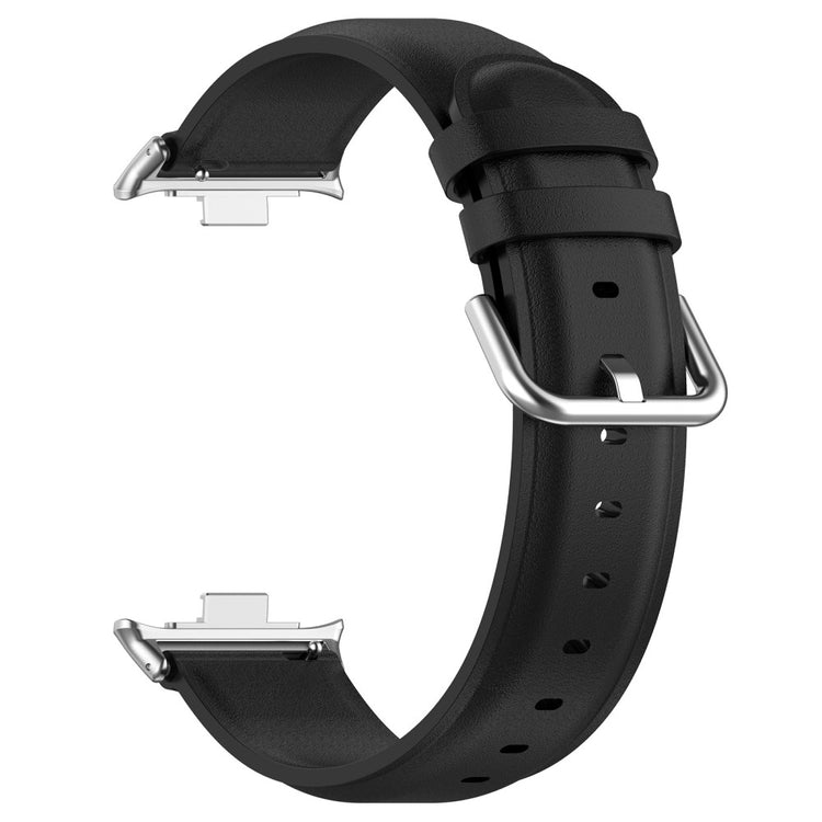 Mega Fed Ægte Læder Rem passer til Xiaomi Smart Band 8 Pro - Sort#serie_1