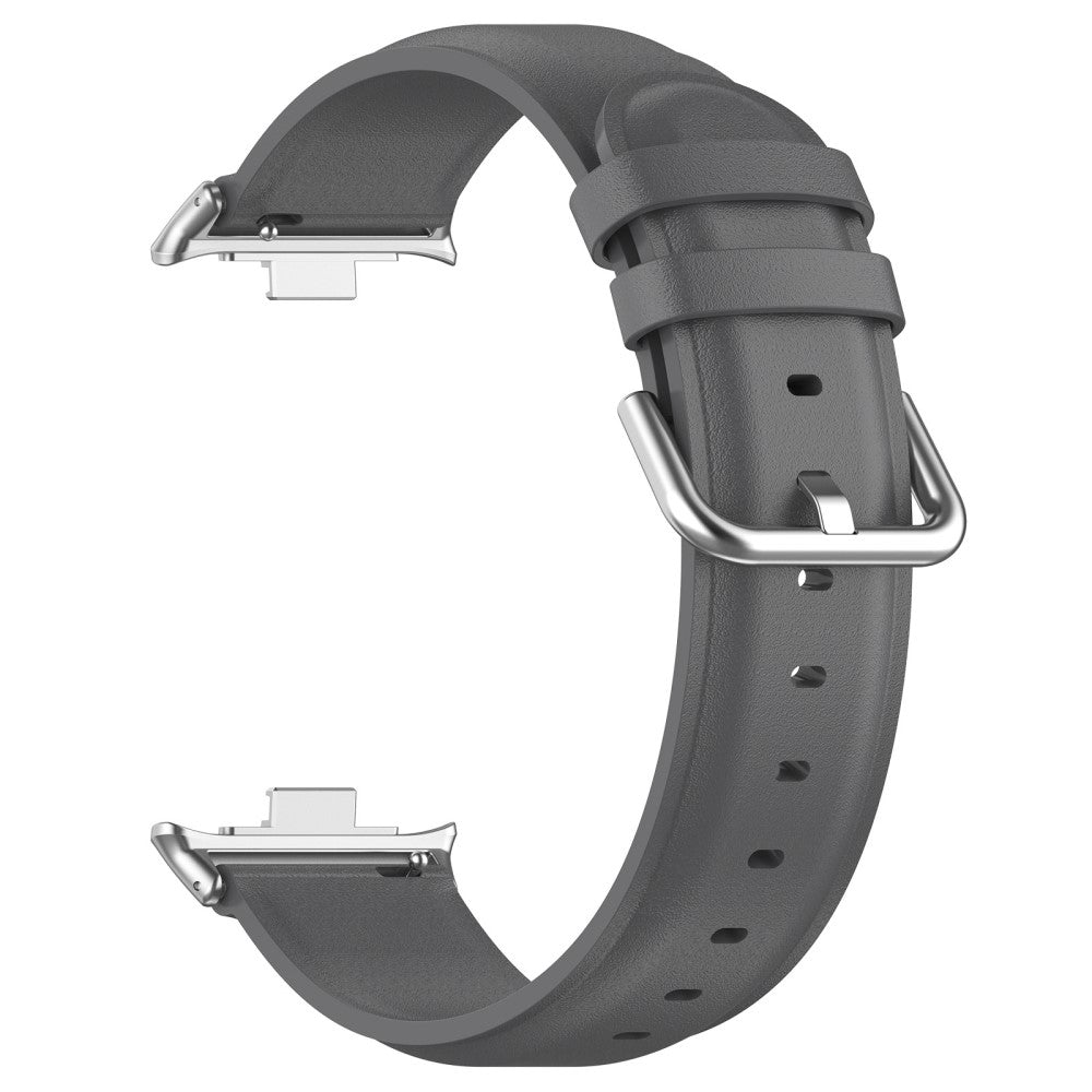 Mega Fed Ægte Læder Rem passer til Xiaomi Smart Band 8 Pro - Sølv#serie_5