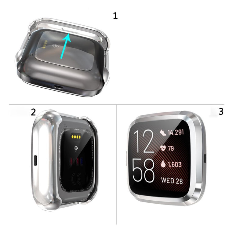 Rigtigt Godt Fitbit Versa 2 Silikone Cover - Sølv#serie_3