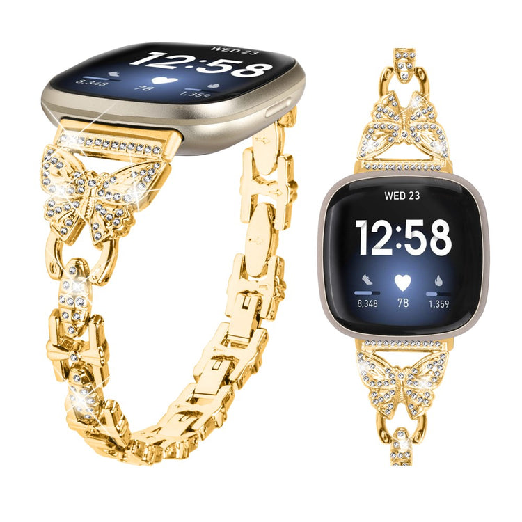 Smuk Metal Universal Rem passer til Fitbit Sense 1 / Fitbit Versa 3 - Guld#serie_2