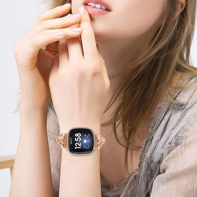 Smuk Metal Universal Rem passer til Fitbit Sense 1 / Fitbit Versa 3 - Pink#serie_3
