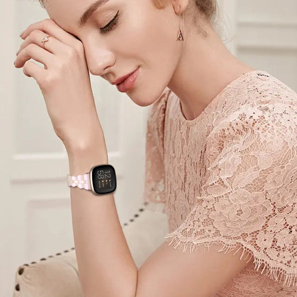 Fint Plastik Universal Rem passer til Fitbit Sense 2 / Fitbit Versa 4 - Pink#serie_5