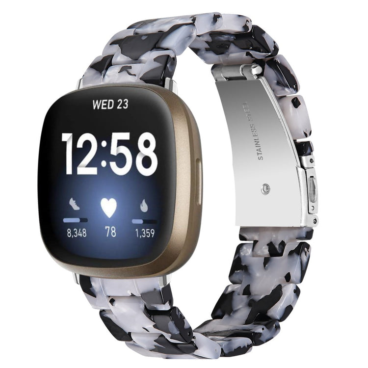 Fint Plastik Universal Rem passer til Fitbit Sense 2 / Fitbit Versa 4 - Hvid#serie_5