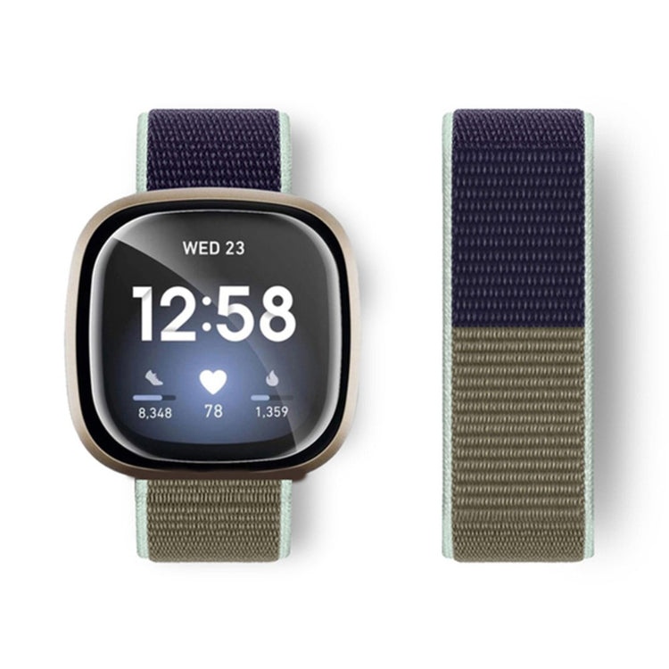 Kønt Nylon Universal Rem passer til Fitbit Versa 4 / Fitbit Sense 2 - Sølv#serie_15