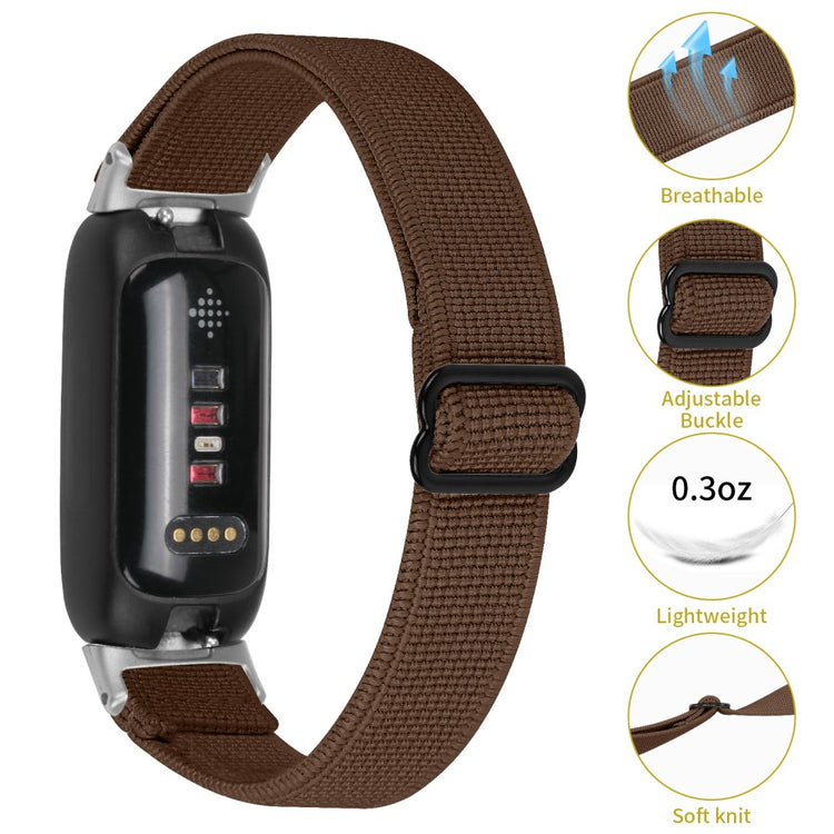 Cool Metal Og Nylon Rem passer til Fitbit Inspire 3 - Brun#serie_6