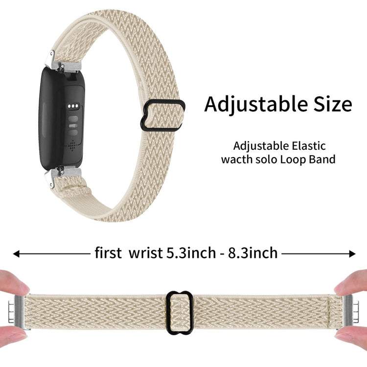 Meget Nydelig Nylon Rem passer til Fitbit Inspire 3 - Hvid#serie_10