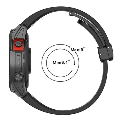 26mm multi-hole style silicone strap with buckle for Garmin Watch - Dark Green#serie_7