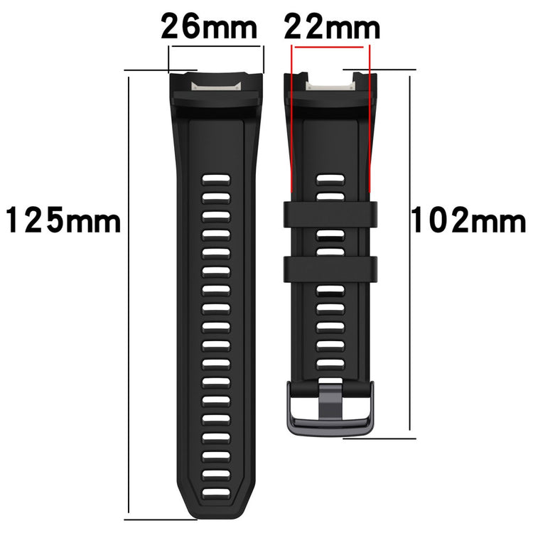 Rigtigt Rart Silikone Rem passer til Garmin Instinct 2X - Sort#serie_1