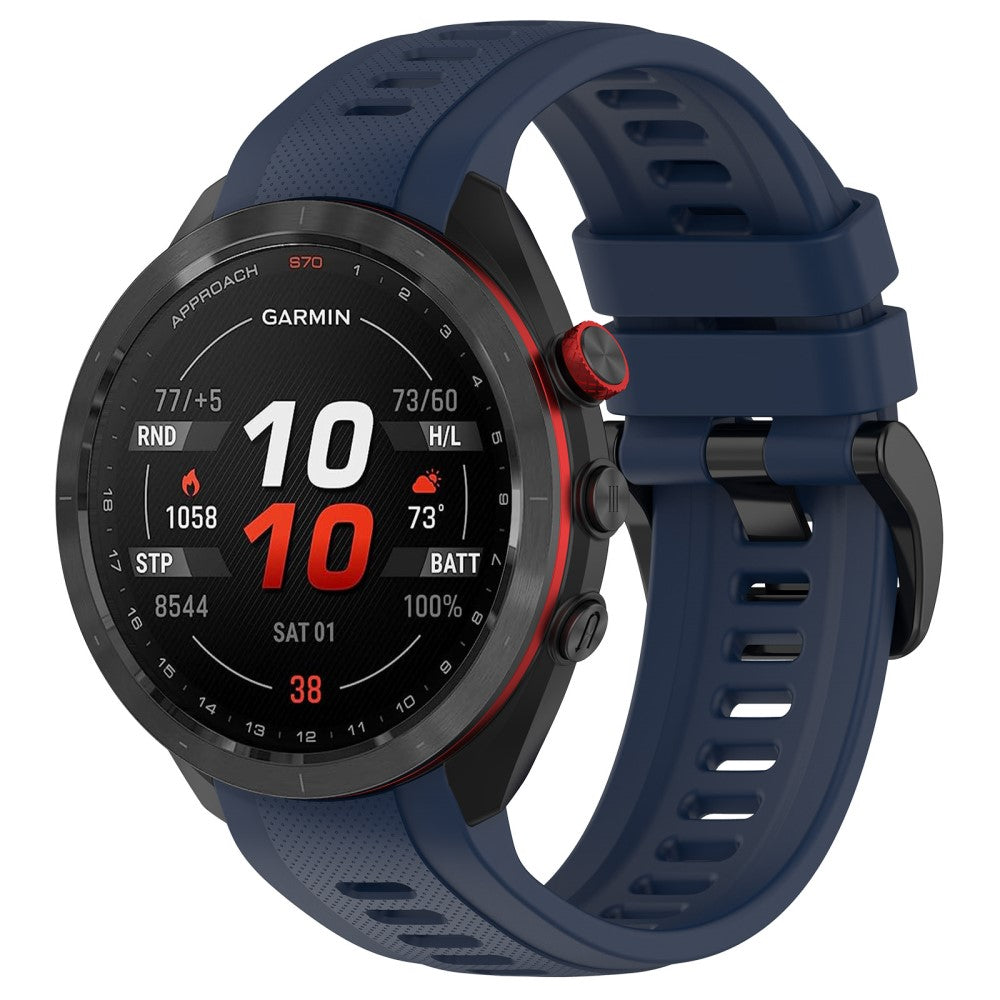 Metal Og Silikone Universal Rem passer til Garmin Approach S70 (47mm) / Garmin Approach S70 Series - Blå#serie_6