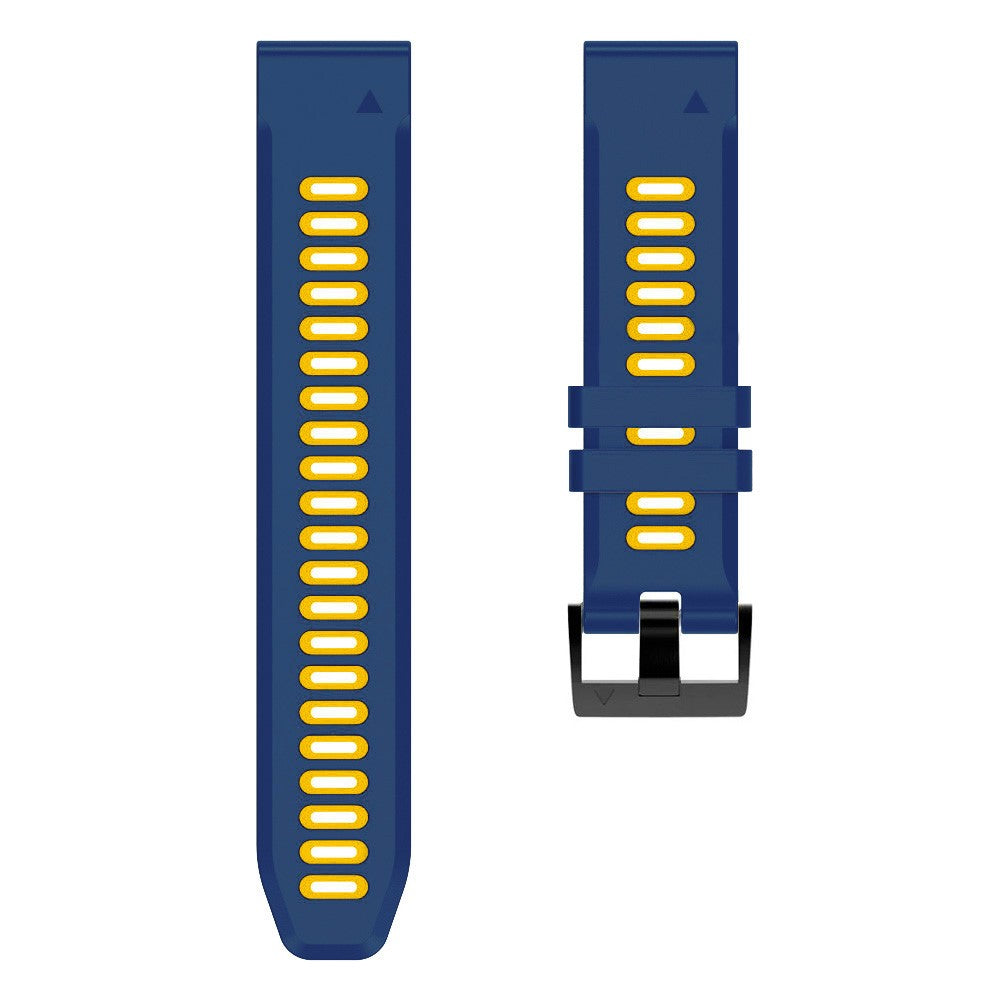 22mm dual-color silicone strap for Amazfit / Garmin / Coros watch - Midnight Blue+Yellow#serie_9