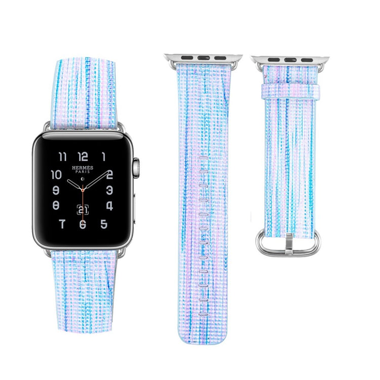 Helt vildt smuk Apple Watch Series 1-3 42mm Ægte læder Rem - Flerfarvet#serie_2