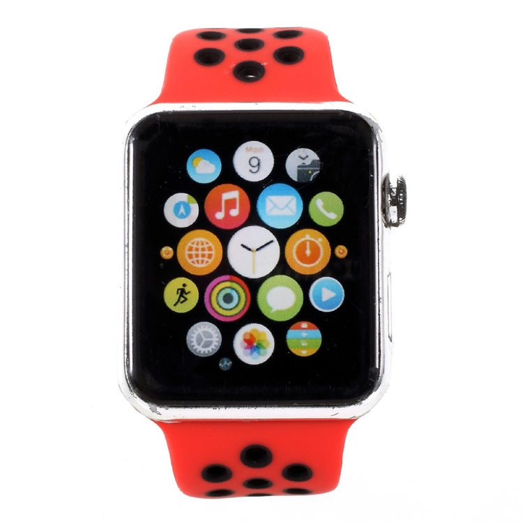 Helt vildt rart Apple Watch Series 1-3 42mm Silikone Rem - Rød#serie_5