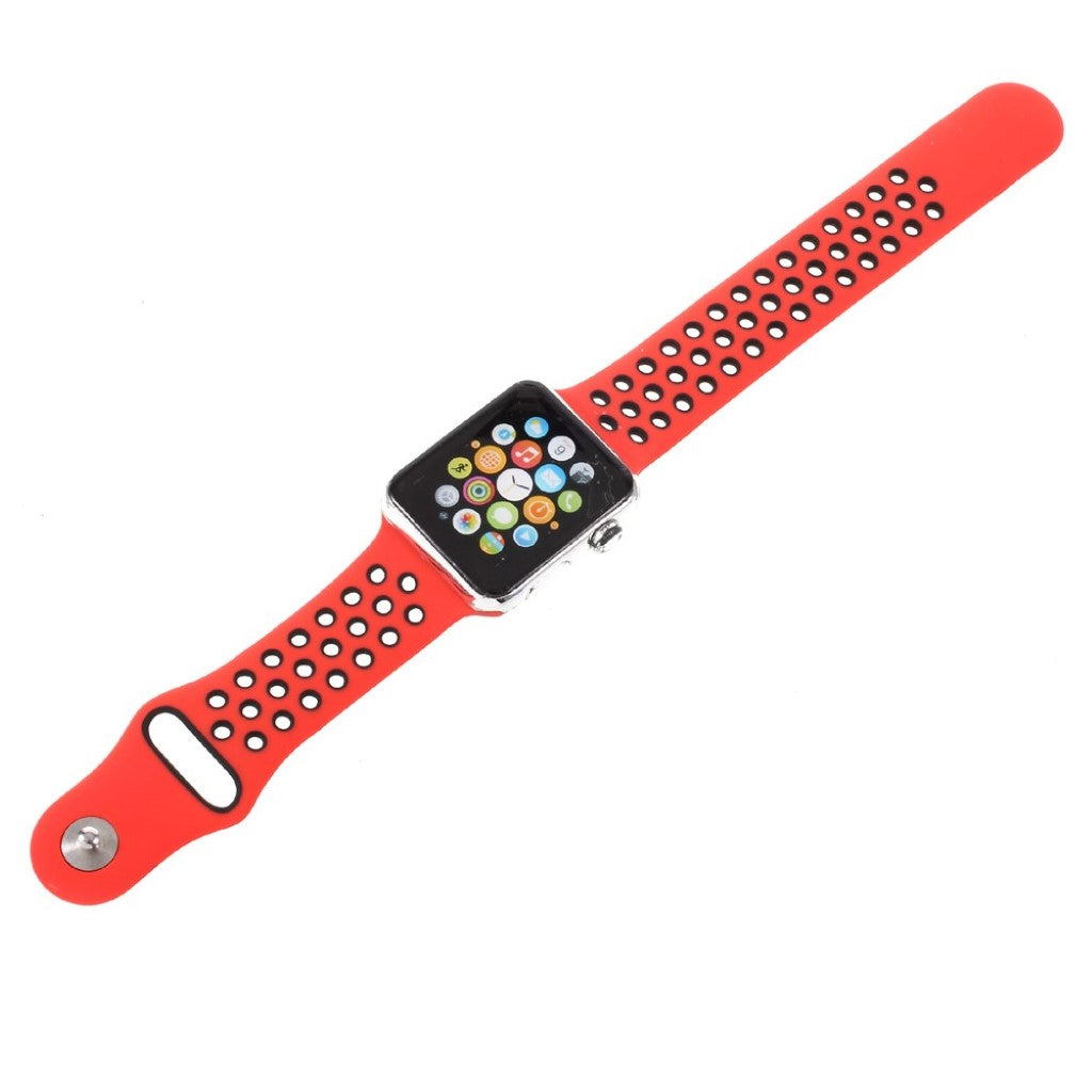 Helt vildt rart Apple Watch Series 1-3 42mm Silikone Rem - Rød#serie_5