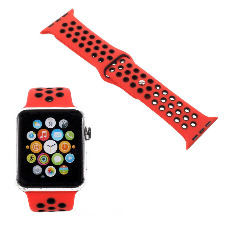 Helt vildt rart Apple Watch Series 1-3 42mm Silikone Rem - Rød#serie_5