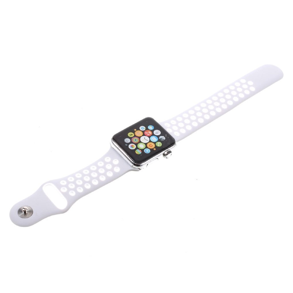 Helt vildt rart Apple Watch Series 1-3 42mm Silikone Rem - Sølv#serie_8