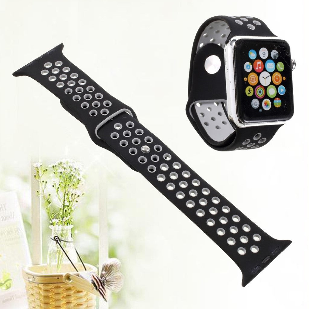 Helt vildt rart Apple Watch Series 1-3 42mm Silikone Rem - Sort#serie_9