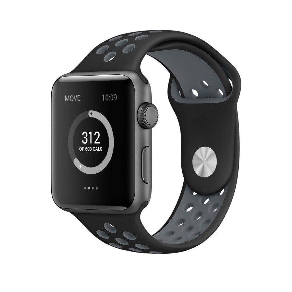 Super pænt Apple Watch Series 1-3 42mm Silikone Rem - Sølv#serie_3