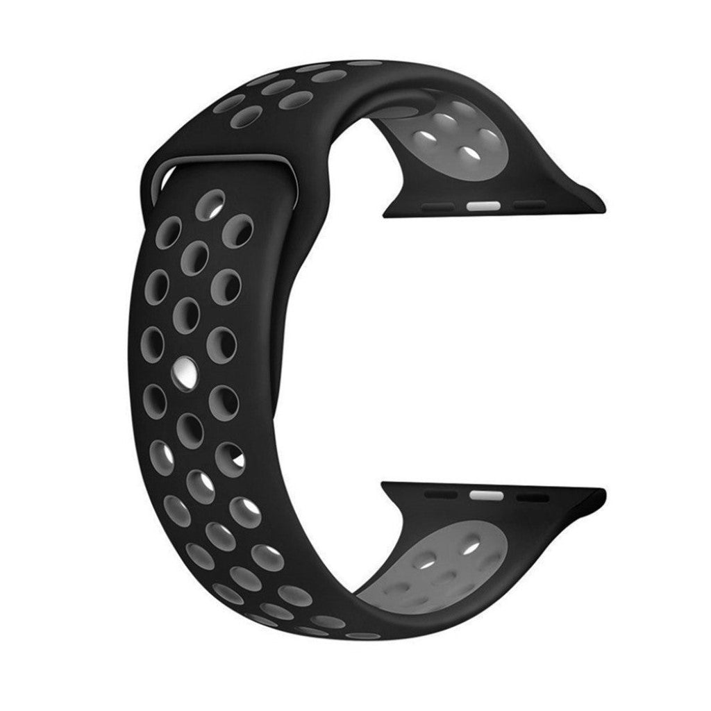 Super pænt Apple Watch Series 1-3 42mm Silikone Rem - Sølv#serie_3