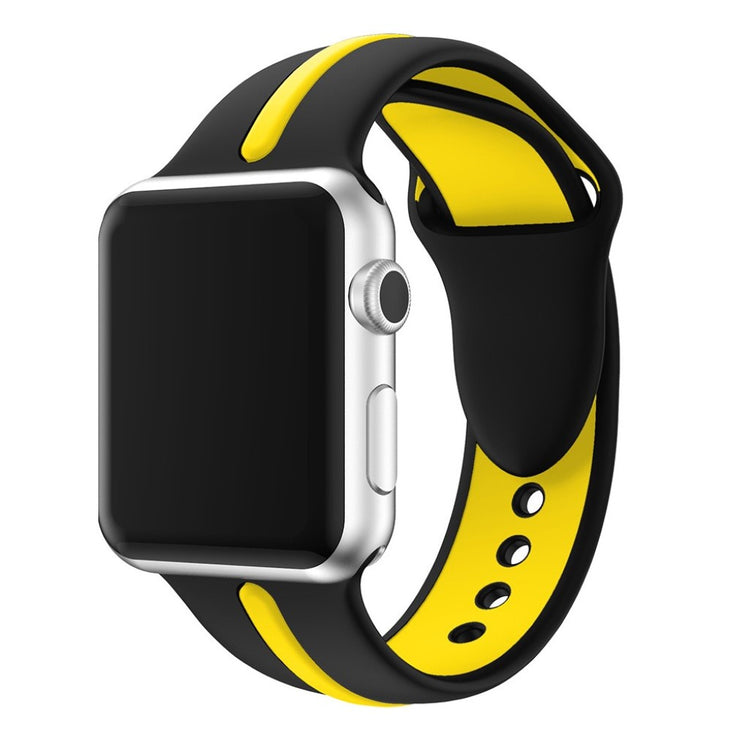 Fed Apple Watch Series 1-3 38mm Silikone Rem - Gul#serie_11