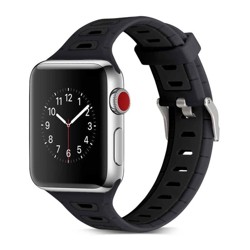 Meget smuk Apple Watch Series 1-3 38mm Silikone Rem - Sort#serie_10