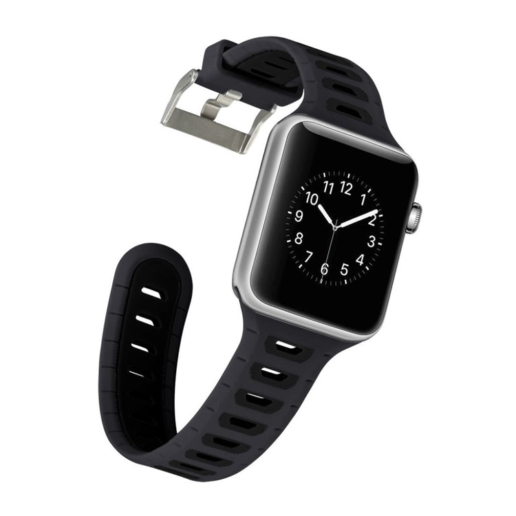 Meget smuk Apple Watch Series 1-3 38mm Silikone Rem - Sort#serie_10