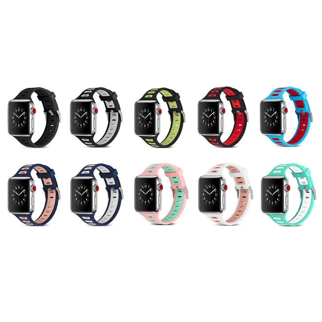 Meget smuk Apple Watch Series 1-3 38mm Silikone Rem - Sort#serie_10